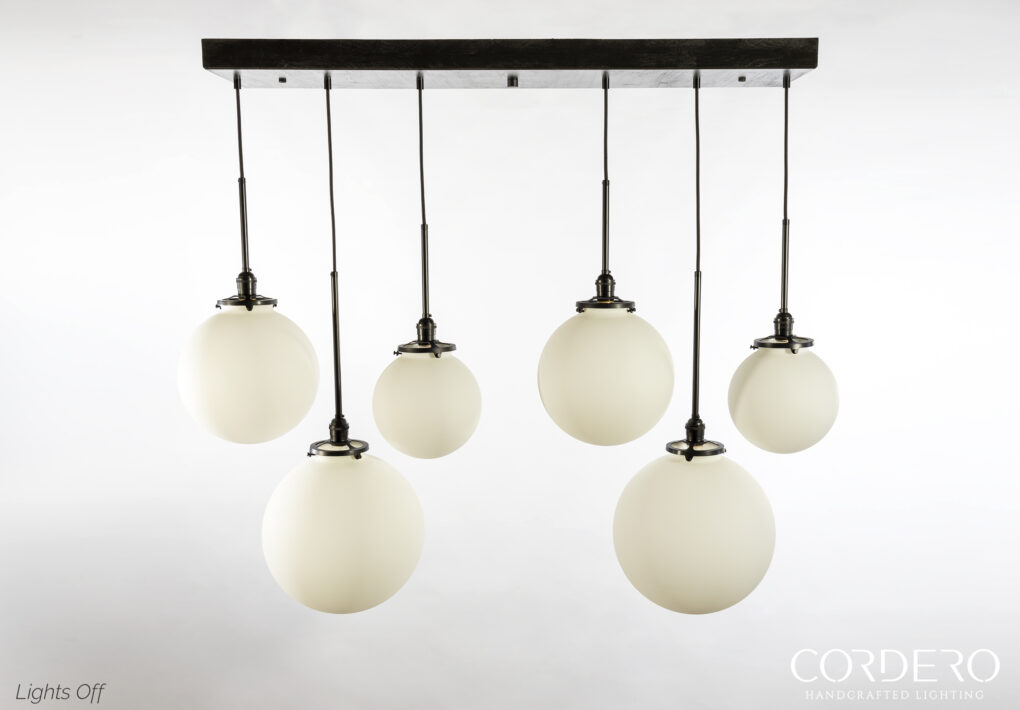 Satin Opal Globe Chandelier
