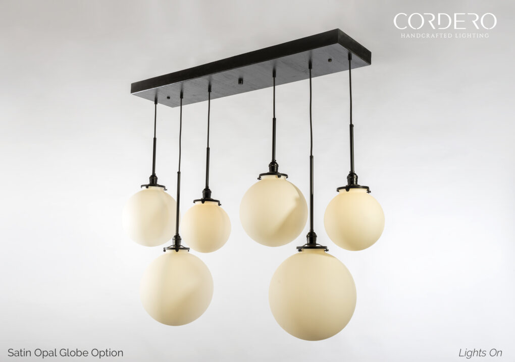 Satin Opal Globe Chandelier