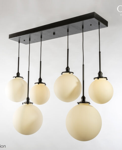Satin Opal Globe Chandelier
