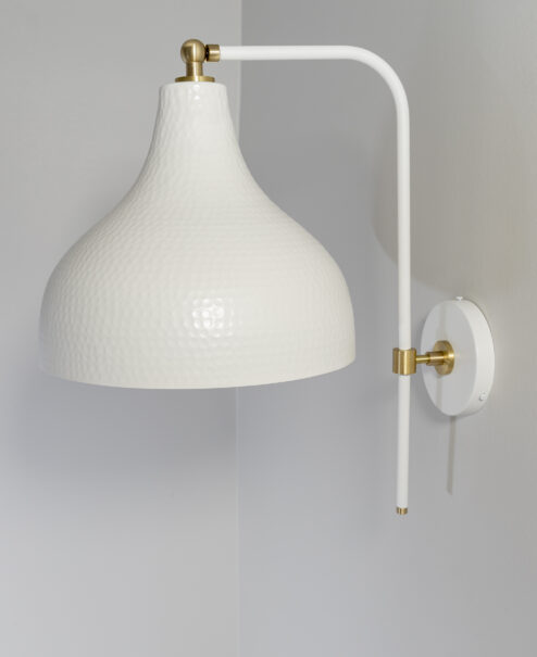 White Hammered Wall Sconce
