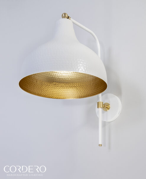 White Hammered Wall Sconce