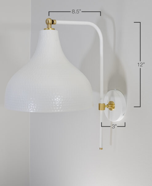 White Hammered Wall Sconce