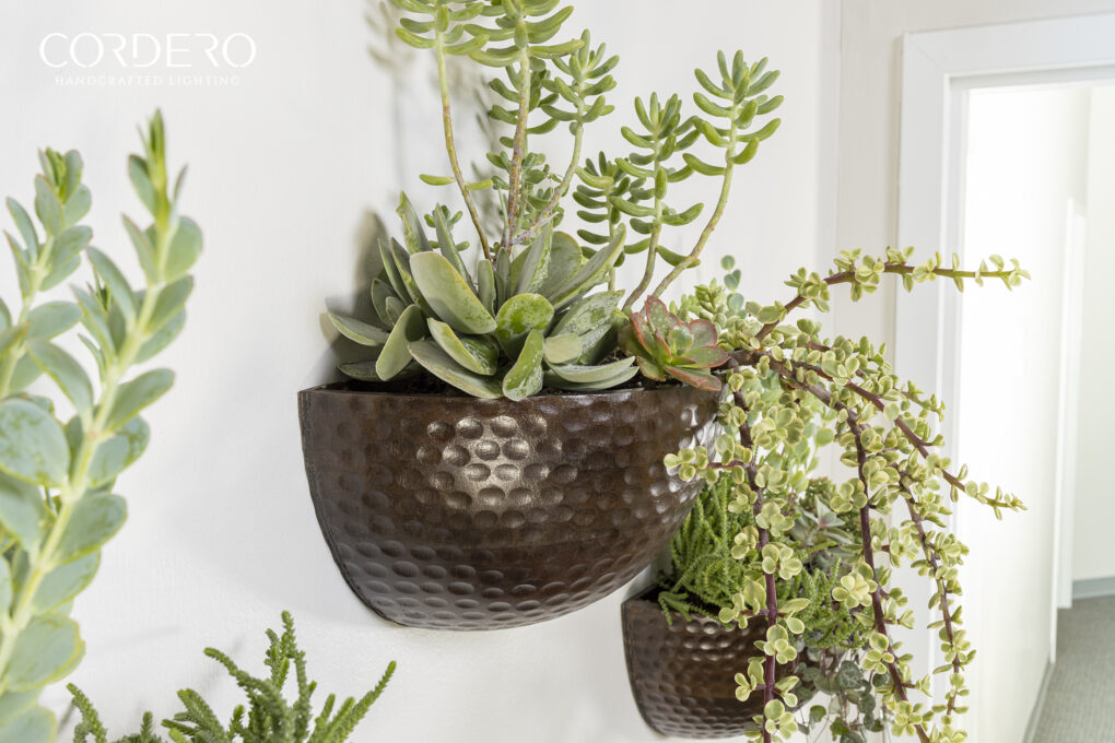 Hammered Wood Wall Planter