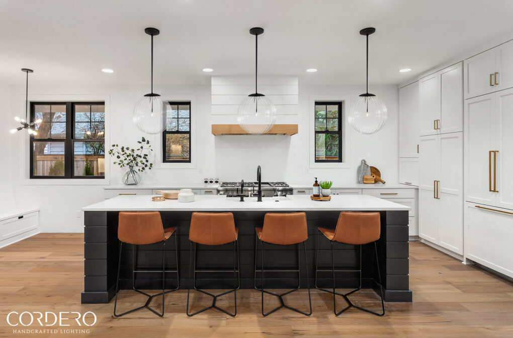 Clear Ribbed Glass Pendant Light