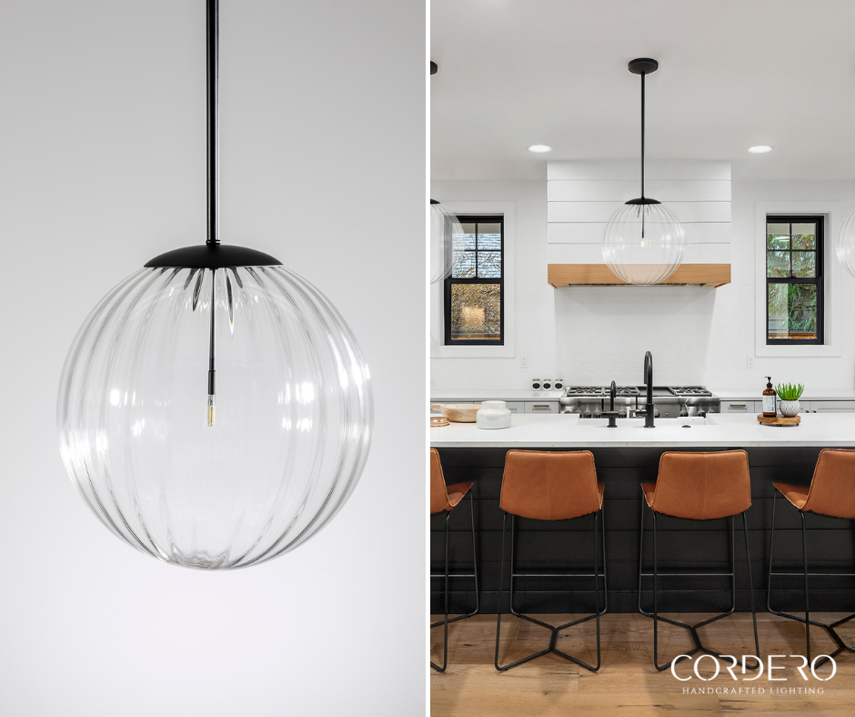 Cordero Handcrafted Lighting: Textured Glass, Light Fixture